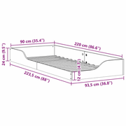 vidaXL Bed Frame White 90 x 220 cm Solid Pine Wood Lucy And Phil Academy Lucy And Phil Academy