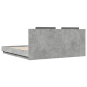 vidaXL Bed Frame with LED without Mattress Concrete Grey 200x200 cm Lucy And Phil Academy Lucy And Phil Academy