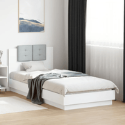vidaXL Bed Frame with LED without Mattress White 100x200 cm Lucy And Phil Academy Lucy And Phil Academy