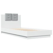 vidaXL Bed Frame with LED without Mattress White 100x200 cm Lucy And Phil Academy Lucy And Phil Academy