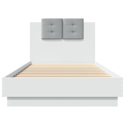 vidaXL Bed Frame with LED without Mattress White 100x200 cm Lucy And Phil Academy Lucy And Phil Academy