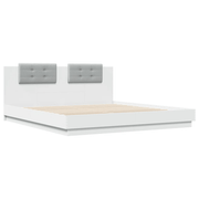 vidaXL Bed Frame with LED without Mattress White 160x200 cm Lucy And Phil Academy Lucy And Phil Academy