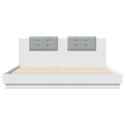 vidaXL Bed Frame with LED without Mattress White 160x200 cm Lucy And Phil Academy Lucy And Phil Academy