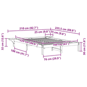 vidaXL Bed Frame with Side Tables Natural 160 x 220 cm Solid Pine Wood Lucy And Phil Academy Lucy And Phil Academy