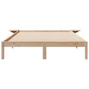 vidaXL Bed Frame with Side Tables Natural 160 x 220 cm Solid Pine Wood Lucy And Phil Academy Lucy And Phil Academy