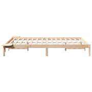 vidaXL Bed Frame with Side Tables Natural 160 x 220 cm Solid Pine Wood Lucy And Phil Academy Lucy And Phil Academy