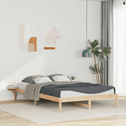 vidaXL Bed Frame with Side Tables Natural 160 x 220 cm Solid Pine Wood Lucy And Phil Academy Lucy And Phil Academy