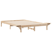 vidaXL Bed Frame with Side Tables Natural 160 x 220 cm Solid Pine Wood Lucy And Phil Academy Lucy And Phil Academy