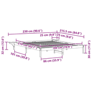vidaXL Bed Frame with Side Tables Wax Brown 180 x 210 cm Lucy And Phil Academy Lucy And Phil Academy