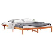 vidaXL Bed Frame with Side Tables Wax Brown 180 x 210 cm Lucy And Phil Academy Lucy And Phil Academy