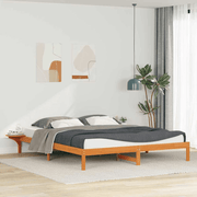 vidaXL Bed Frame with Side Tables Wax Brown 180 x 210 cm Lucy And Phil Academy Lucy And Phil Academy