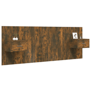 vidaXL Bed Headboard with Cabinets Smoked Oak Engineered Wood Lucy And Phil Academy Lucy And Phil Academy