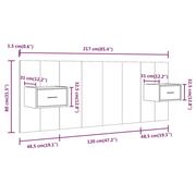 vidaXL Bed Headboard with Cabinets Smoked Oak Engineered Wood Lucy And Phil Academy Lucy And Phil Academy
