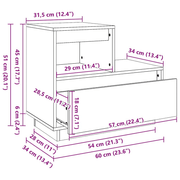 vidaXL Bedside Cabinet Wax brown 60 x 34 x 51 cm Solid pinewood Lucy And Phil Academy Lucy And Phil Academy