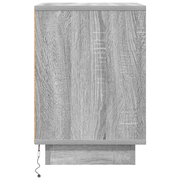 vidaXL Bedside Cabinet with LED Lights Grey Sonoma 38x34x50 cm Lucy And Phil Academy Lucy And Phil Academy
