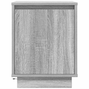 vidaXL Bedside Cabinet with LED Lights Grey Sonoma 38x34x50 cm Lucy And Phil Academy Lucy And Phil Academy