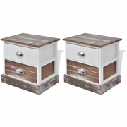 vidaXL Bedside Cabinets 2 pcs Brown and White Lucy And Phil Academy Lucy And Phil Academy