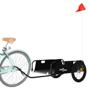 vidaXL Bike Trailer Black Oxford Fabric and Iron Lucy And Phil Academy Lucy And Phil Academy