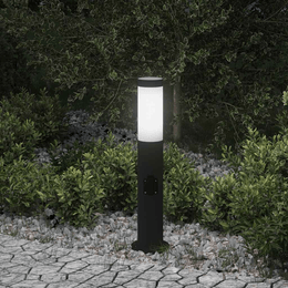 vidaXL Bollard Light with Outlet 50 cm Stainless Steel IP44 Lucy And Phil Academy Lucy And Phil Academy