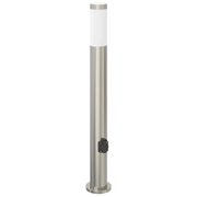 vidaXL Bollard Light with Outlet 80 cm Stainless Steel IP44 Lucy And Phil Academy Lucy And Phil Academy