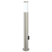 vidaXL Bollard Light with Outlet 80 cm Stainless Steel IP44 Lucy And Phil Academy Lucy And Phil Academy
