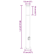 vidaXL Bollard Light with Outlet 80 cm Stainless Steel IP44 Lucy And Phil Academy Lucy And Phil Academy