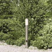 vidaXL Bollard Light with Outlet 80 cm Stainless Steel IP44 Lucy And Phil Academy Lucy And Phil Academy