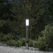 vidaXL Bollard Light with Sensor&Outlet 80 cm Stainless Steel IP44 Lucy And Phil Academy Lucy And Phil Academy