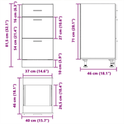 vidaXL Bottom Cabinet Lyon Concrete Grey 40x46x81.5 cm Engineered Wood Lucy And Phil Academy Lucy And Phil Academy