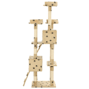 vidaXL Cat Tree with Sisal Scratching Posts 170 cm Paw Prints Beige Lucy And Phil Academy Lucy And Phil Academy