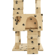 vidaXL Cat Tree with Sisal Scratching Posts 170 cm Paw Prints Beige Lucy And Phil Academy Lucy And Phil Academy