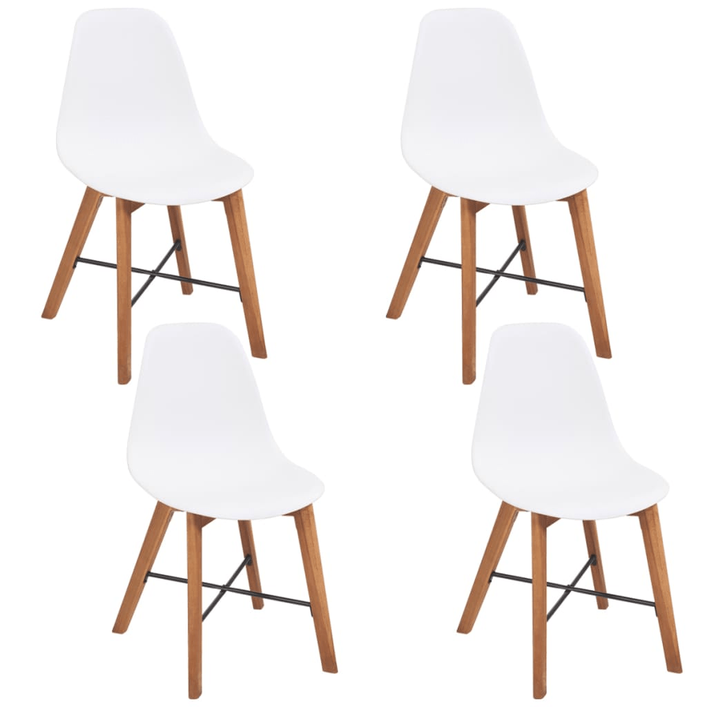 vidaXL Chair Seats 4 pcs Plastic White Lucy And Phil Academy Lucy And Phil Academy