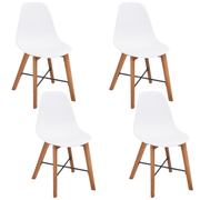 vidaXL Chair Seats 4 pcs Plastic White Lucy And Phil Academy Lucy And Phil Academy