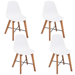 vidaXL Chair Seats 4 pcs Plastic White Lucy And Phil Academy Lucy And Phil Academy