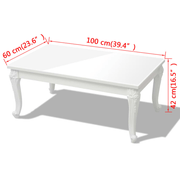 vidaXL Coffee Table 100x60x42 cm High Gloss White Lucy And Phil Academy Lucy And Phil Academy