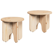 vidaXL Coffee Table 2 pcs Natural 39.5 x 39.5 x 30 cm Solid Pine wood Lucy And Phil Academy Lucy And Phil Academy
