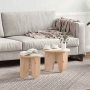 vidaXL Coffee Table 2 pcs Natural 39.5 x 39.5 x 30 cm Solid Pine wood Lucy And Phil Academy Lucy And Phil Academy