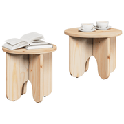 vidaXL Coffee Table 2 pcs Natural 39.5 x 39.5 x 30 cm Solid Pine wood Lucy And Phil Academy Lucy And Phil Academy