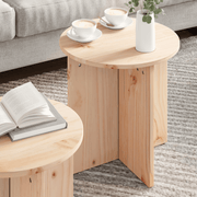 vidaXL Coffee Table 2 pcs Natural 41.5 x 41.5 x 41 cm Solid pine wood Lucy And Phil Academy Lucy And Phil Academy