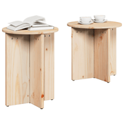 vidaXL Coffee Table 2 pcs Natural 41.5 x 41.5 x 41 cm Solid pine wood Lucy And Phil Academy Lucy And Phil Academy