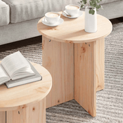 vidaXL Coffee Table 2 pcs Natural 41.5 x 41.5 x 41 cm Solid pine wood Lucy And Phil Academy Lucy And Phil Academy