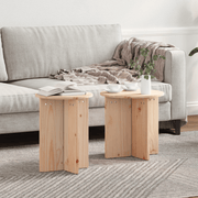 vidaXL Coffee Table 2 pcs Natural 41.5 x 41.5 x 41 cm Solid pine wood Lucy And Phil Academy Lucy And Phil Academy