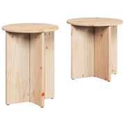 vidaXL Coffee Table 2 pcs Natural 41.5 x 41.5 x 41 cm Solid pine wood Lucy And Phil Academy Lucy And Phil Academy