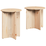 vidaXL Coffee Table 2 pcs Natural 41.5 x 41.5 x 41 cm Solid pine wood Lucy And Phil Academy Lucy And Phil Academy