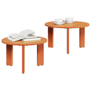vidaXL Coffee Table 2 pcs Wax brown 47.5 x 47.5 x 27 cm Lucy And Phil Academy Lucy And Phil Academy