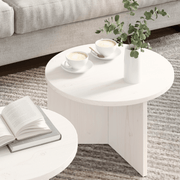 vidaXL Coffee Table 2 pcs White 49 x 49 x 28 cm Solid Pine wood Lucy And Phil Academy Lucy And Phil Academy