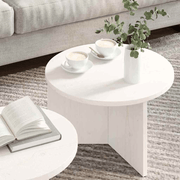 vidaXL Coffee Table 2 pcs White 49 x 49 x 28 cm Solid Pine wood Lucy And Phil Academy Lucy And Phil Academy