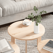 vidaXL Coffee Table 3 pcs Natural 47.5 x 47.5 x 27 cm Solid pine wood Lucy And Phil Academy Lucy And Phil Academy