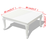 vidaXL Coffee Table 80x80x42 cm High Gloss White Lucy And Phil Academy Lucy And Phil Academy