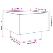 vidaXL Coffee Table Black oak 40 x 40 x 30 cm Engineered wood Lucy And Phil Academy Lucy And Phil Academy